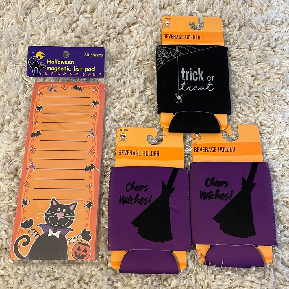Halloween koozies and notepad